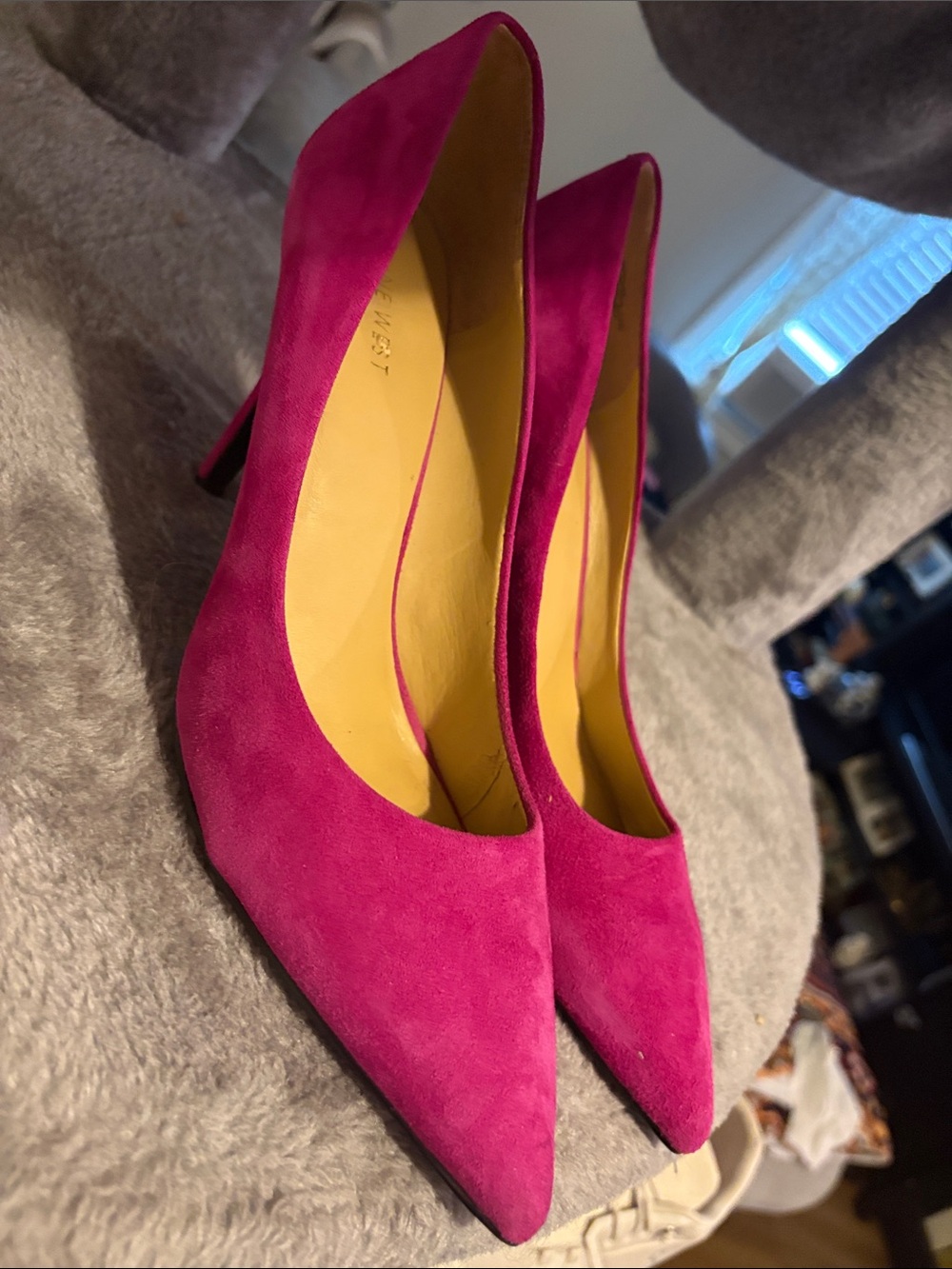 Nine West Magenta Suede Pointed-Toe Pumps - Picture 6 of 6